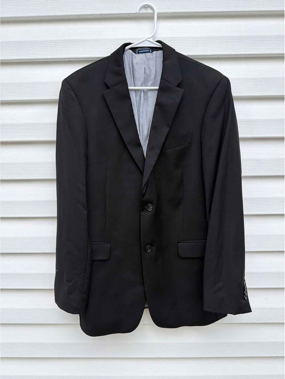 Tommy Hilfiger Men’s Black 100% Wool Two Button Blazer Sport Coat